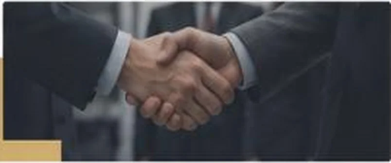 Business leaders shaking hands